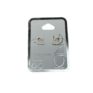 Icing Polar Bear Earrings Silver